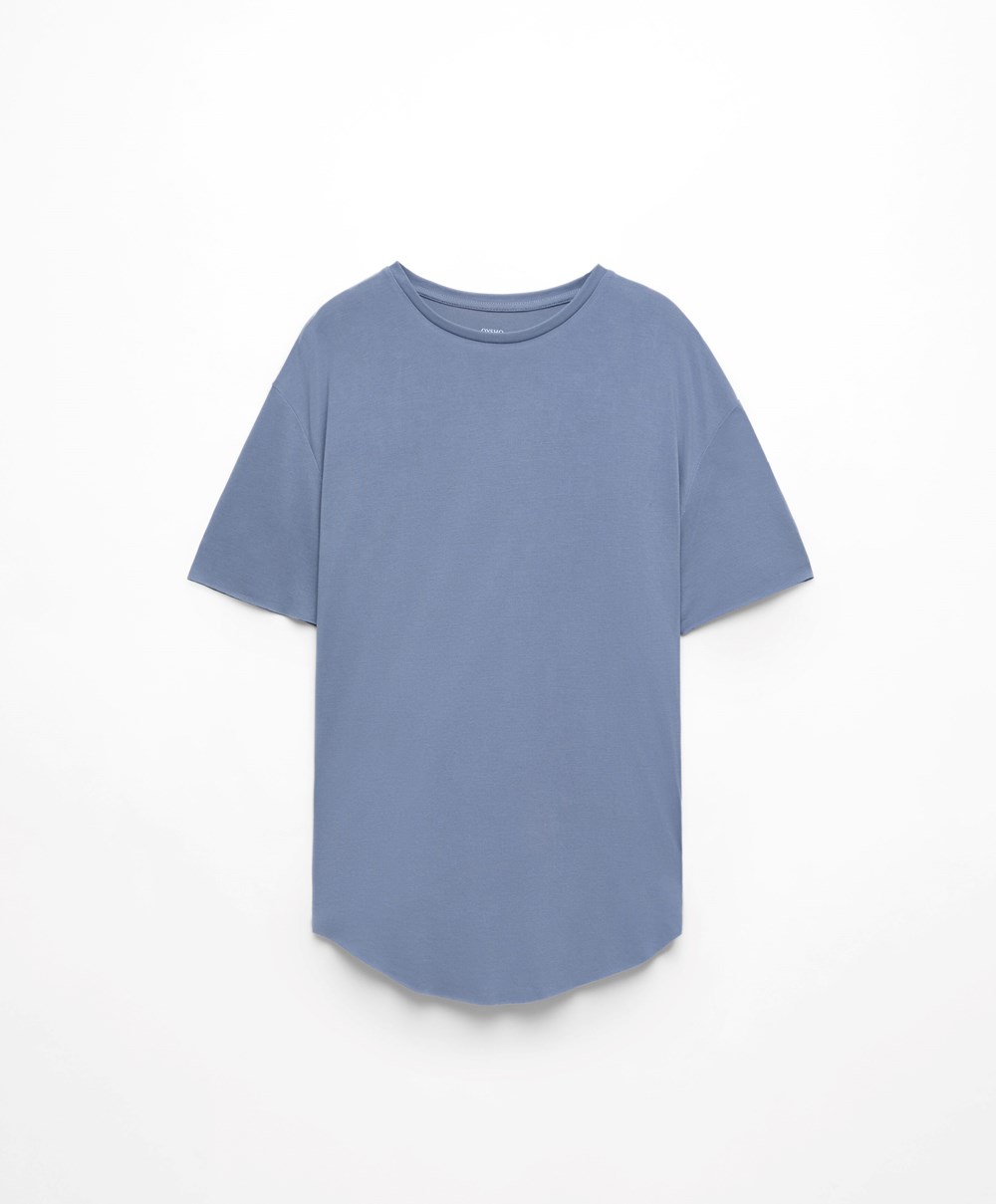 Blue Oysho Modal Short-sleeved T-shirt | OGQW85219