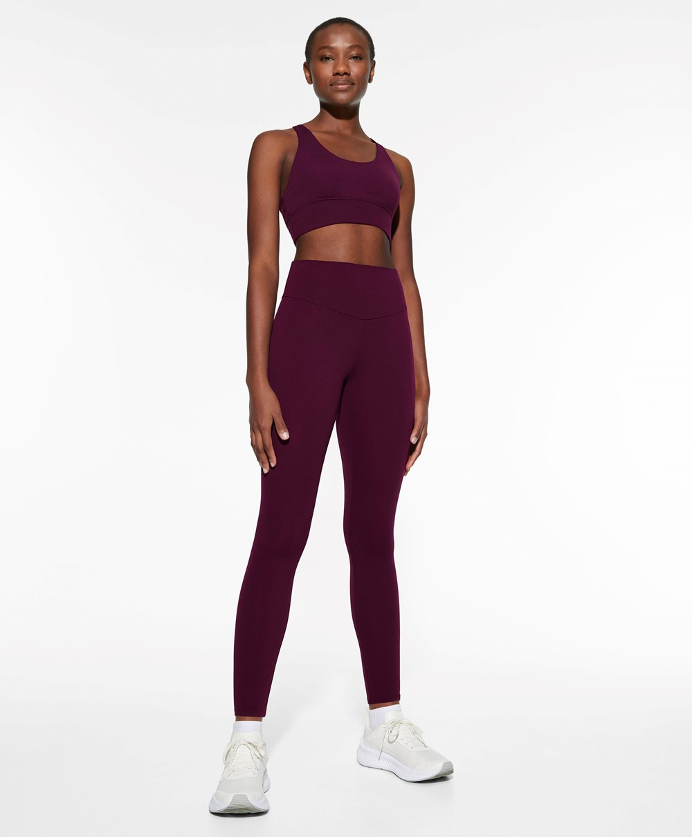 Blueberry Purple Oysho Comfortlux High-rise Ankle-length Leggings | XIET49512