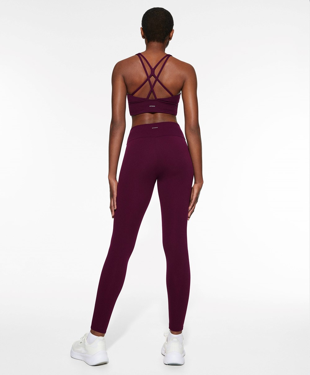 Blueberry Purple Oysho Comfortlux High-rise Ankle-length Leggings | XIET49512