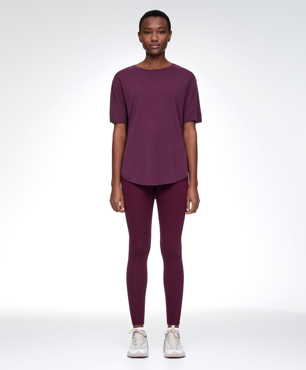 Blueberry Purple Oysho Modal Short-sleeved T-shirt | RDCS48926