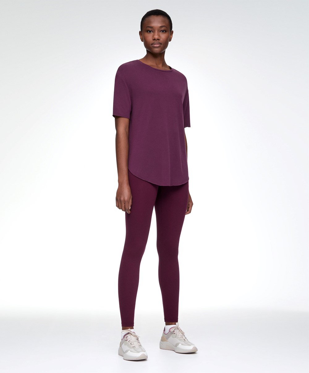 Blueberry Purple Oysho Modal Short-sleeved T-shirt | RDCS48926