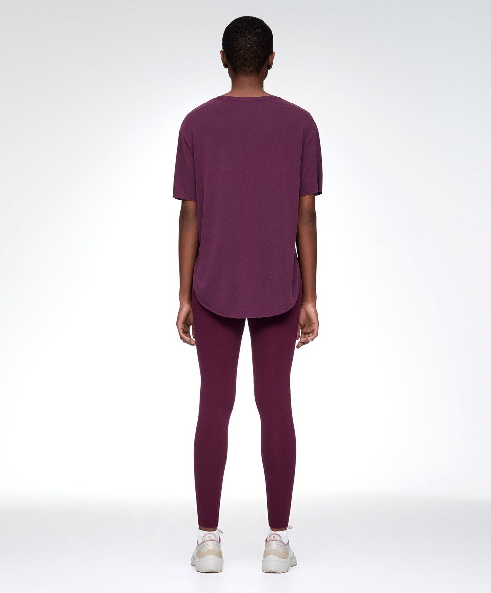 Blueberry Purple Oysho Modal Short-sleeved T-shirt | RDCS48926