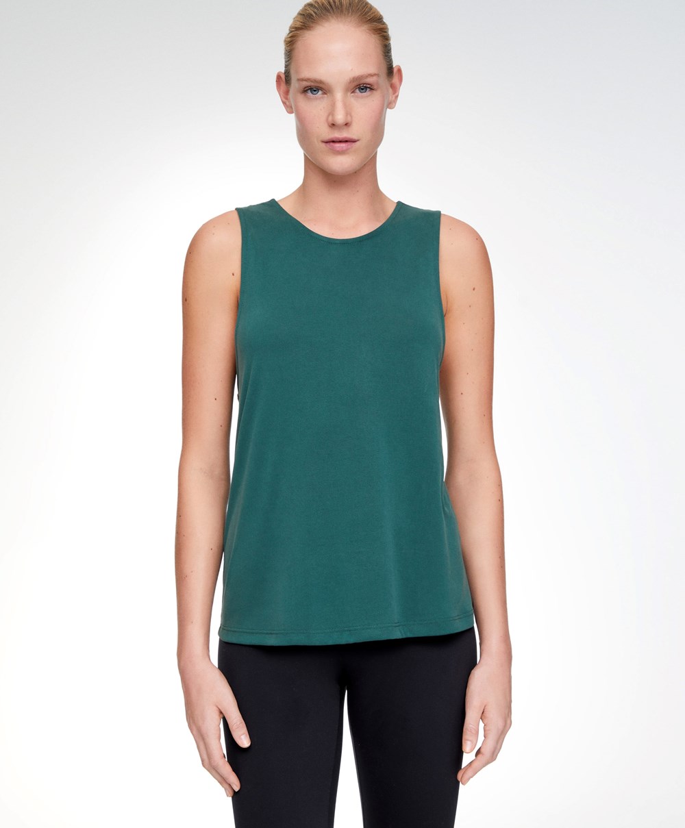 Bottle Oysho Modal Open Back Sleeveless T-shirt | MXHY60172