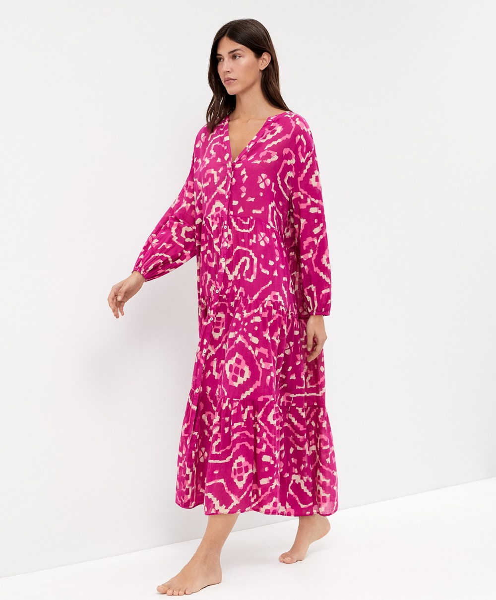 Bougainvillea Oysho Printed 100% Cotton Tunic Dress | MFLB79134