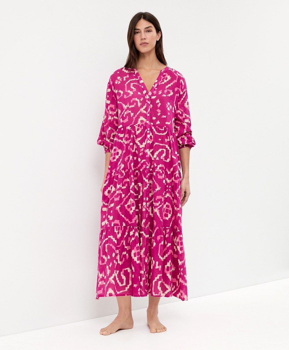 Bougainvillea Oysho Printed 100% Cotton Tunic Dress | MFLB79134