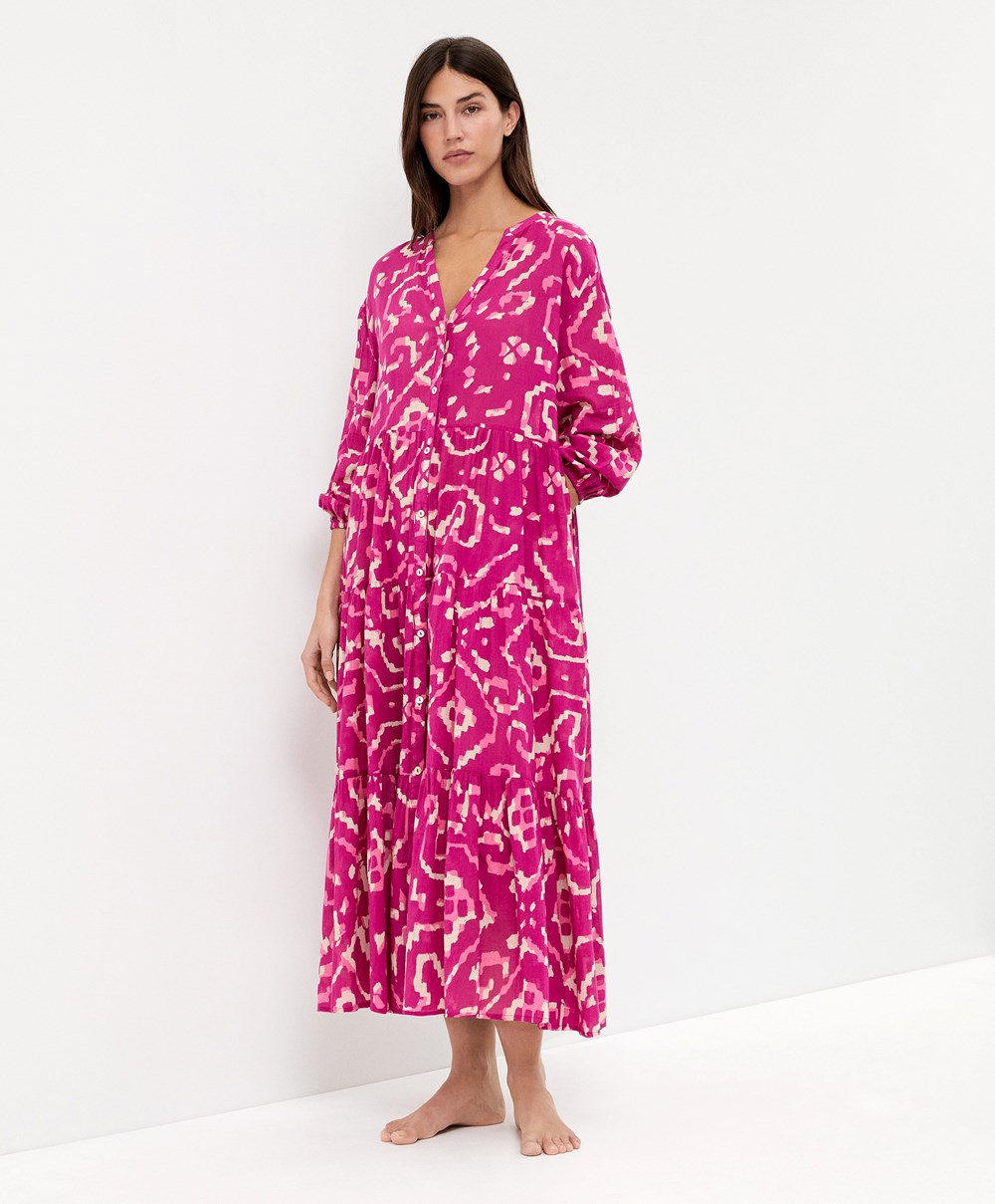 Bougainvillea Oysho Printed 100% Cotton Tunic Dress | MFLB79134