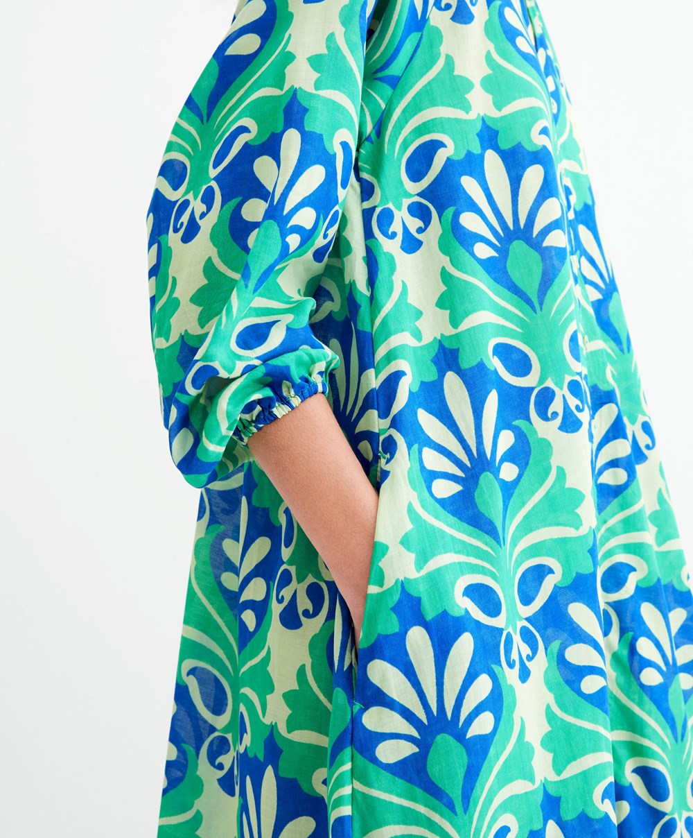 Bright Green Oysho Printed Cotton Tunic Dress | XBYR12495