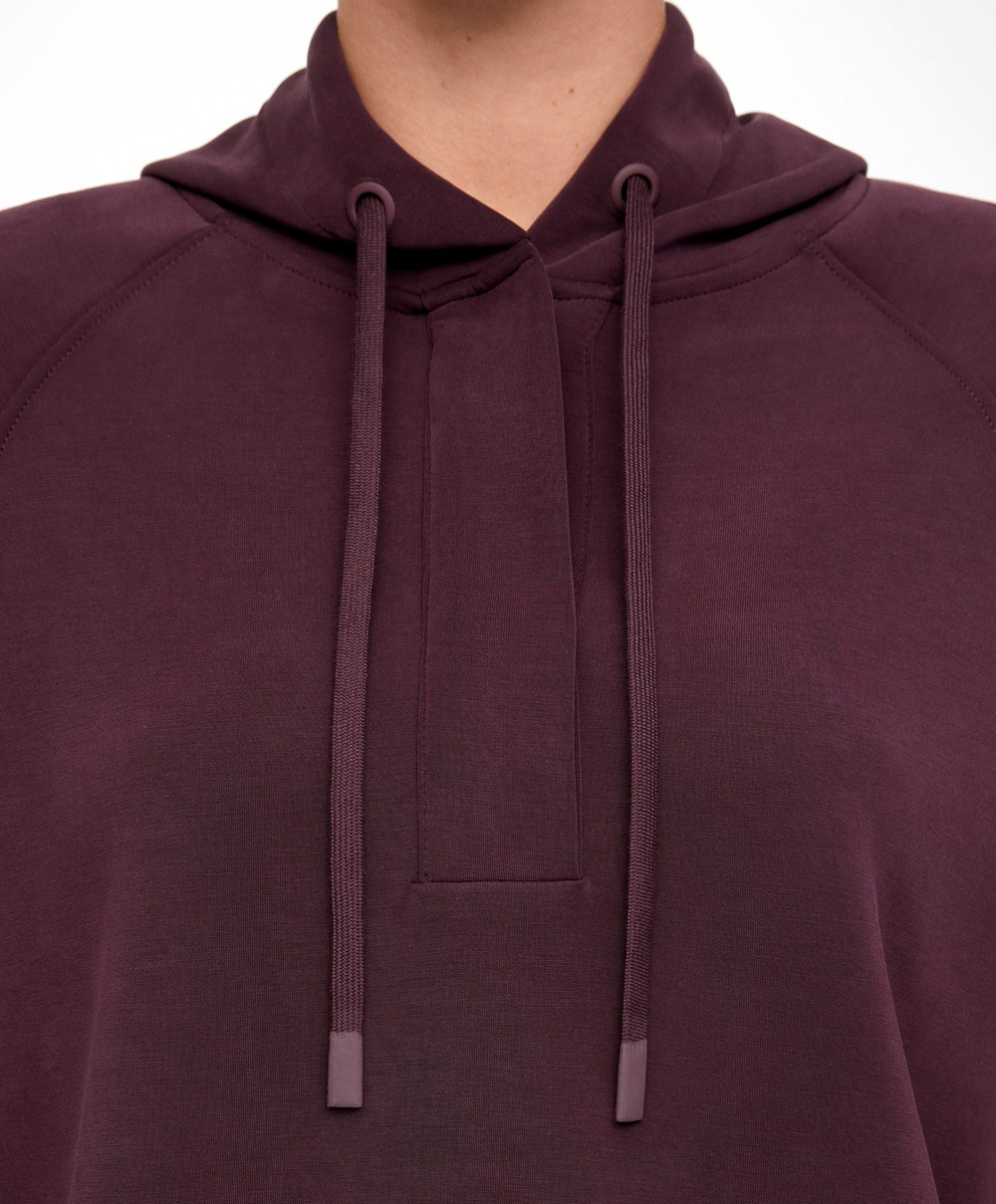 Burgundy Oysho Soft Touch Modal Sweatshirt | UADO43157