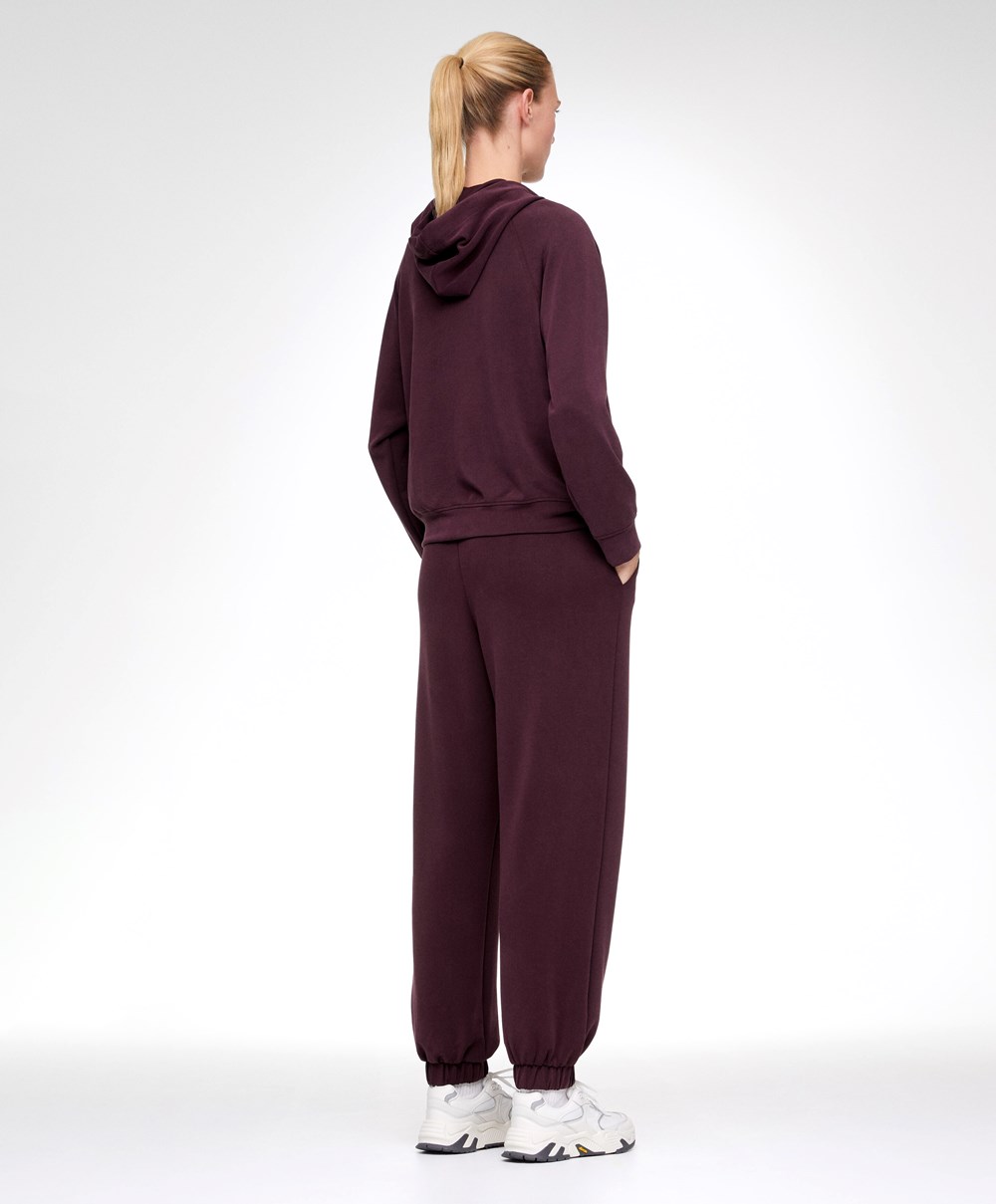 Burgundy Oysho Soft Touch Modal Sweatshirt | UADO43157