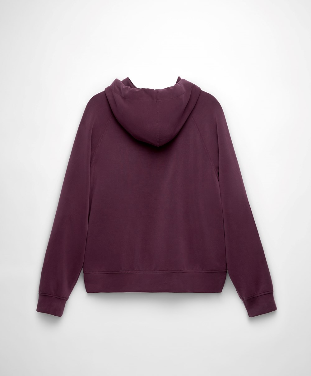 Burgundy Oysho Soft Touch Modal Sweatshirt | UADO43157