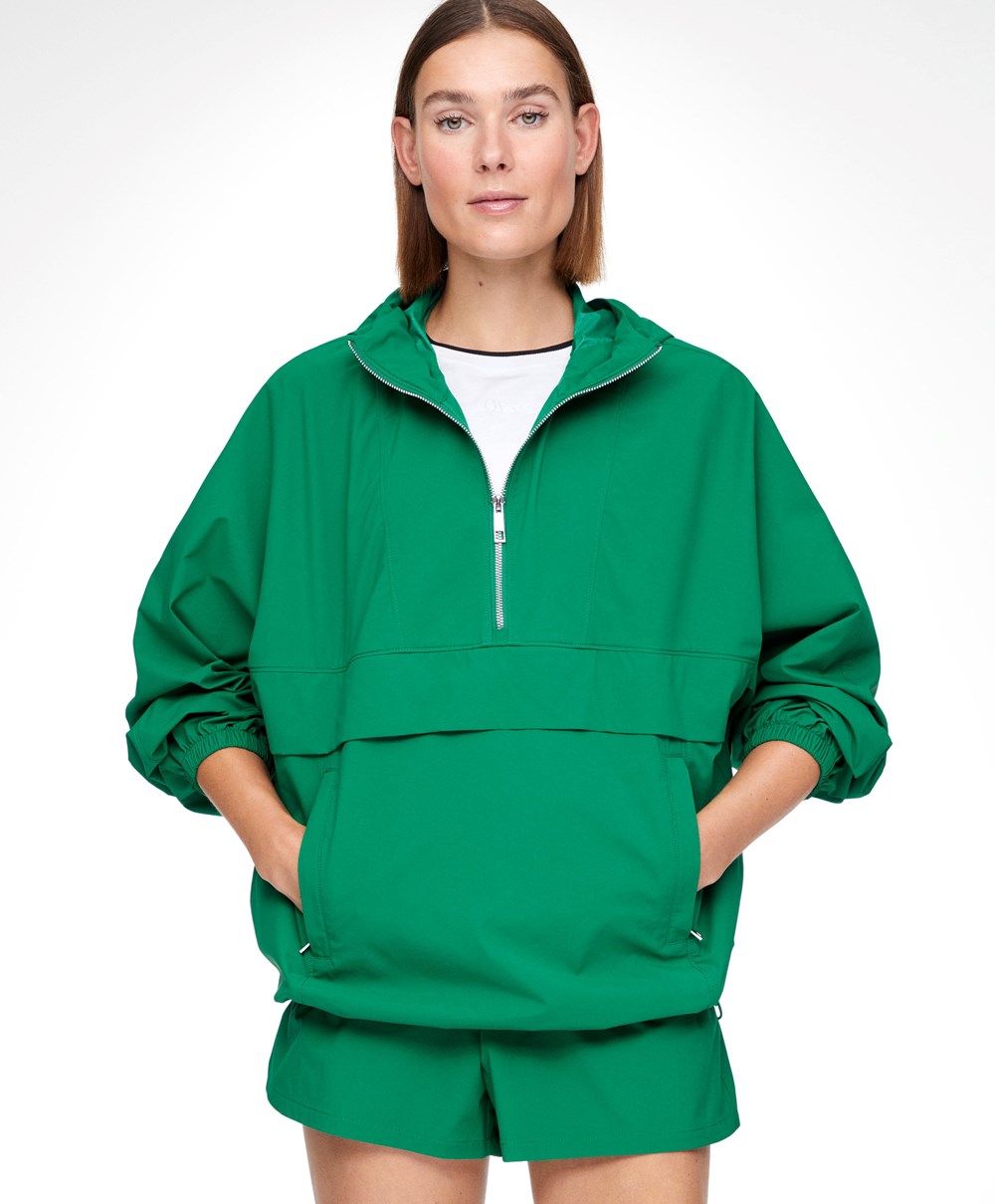 Dark Green Oysho Water-repellent Kangaroo Jacket | OACU28347