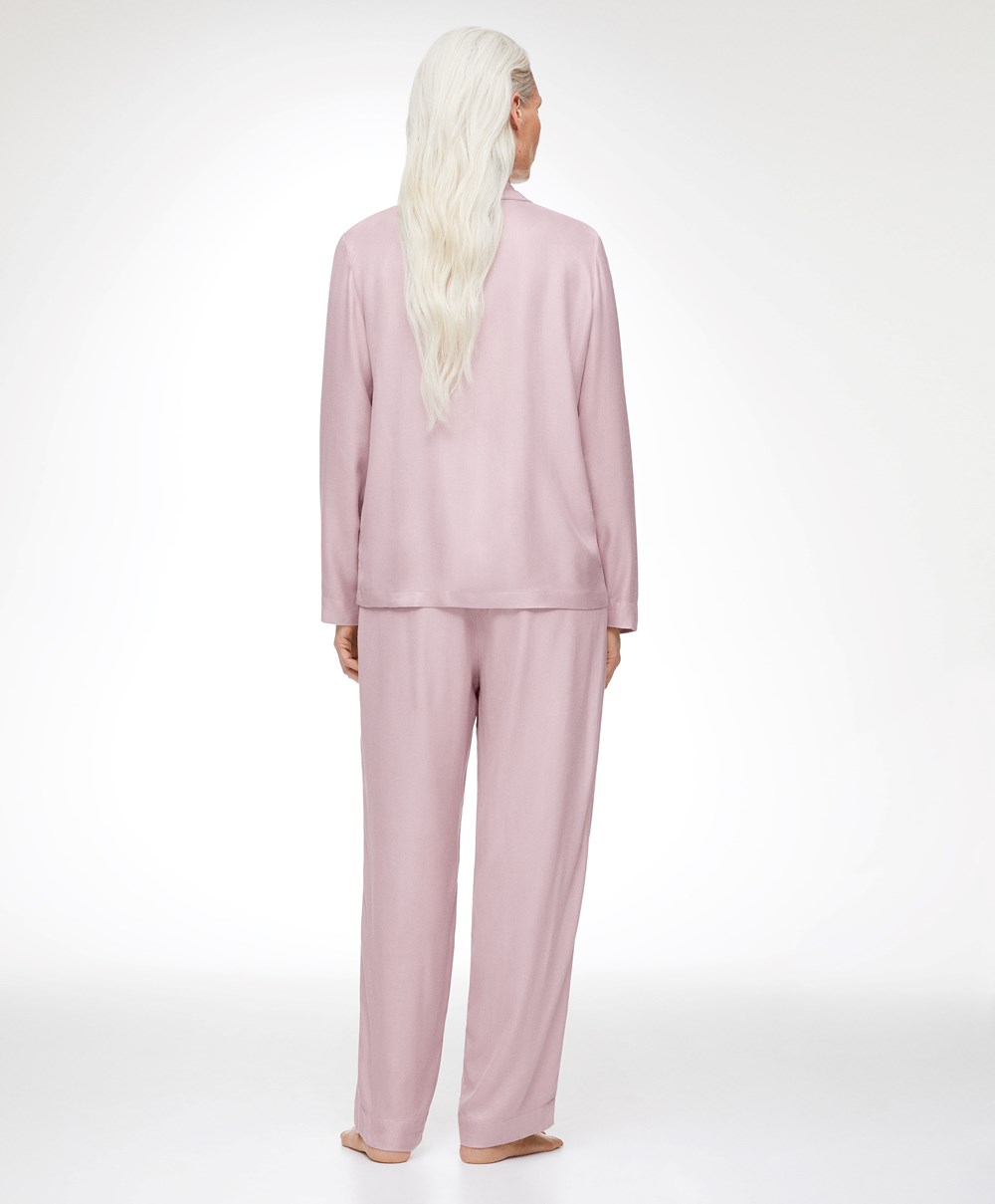 Dusty Pink Oysho Long-sleeved Shirt With Piping | BVDH71452