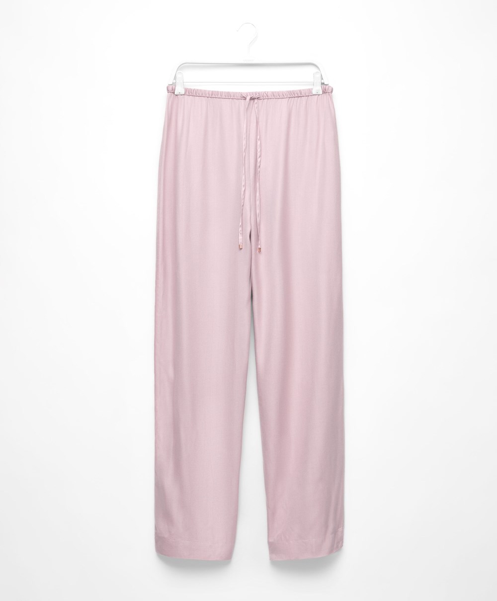 Dusty Pink Oysho Trousers With Piping | WSJN69348