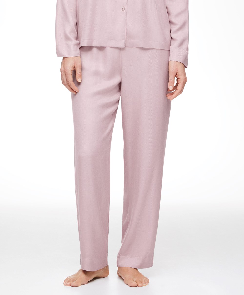 Dusty Pink Oysho Trousers With Piping | WSJN69348