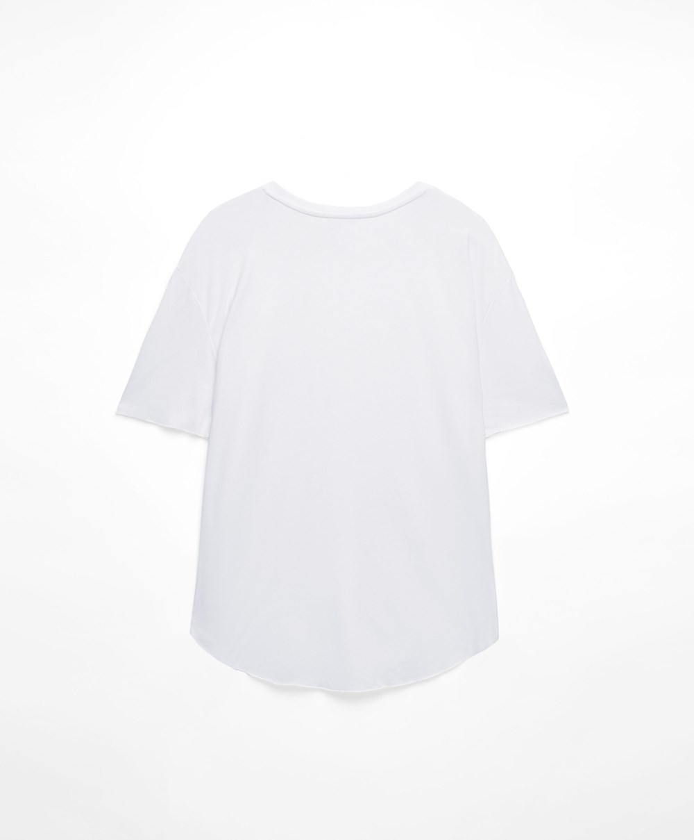 Ecru Oysho Modal Short-sleeved T-shirt | THQX82795