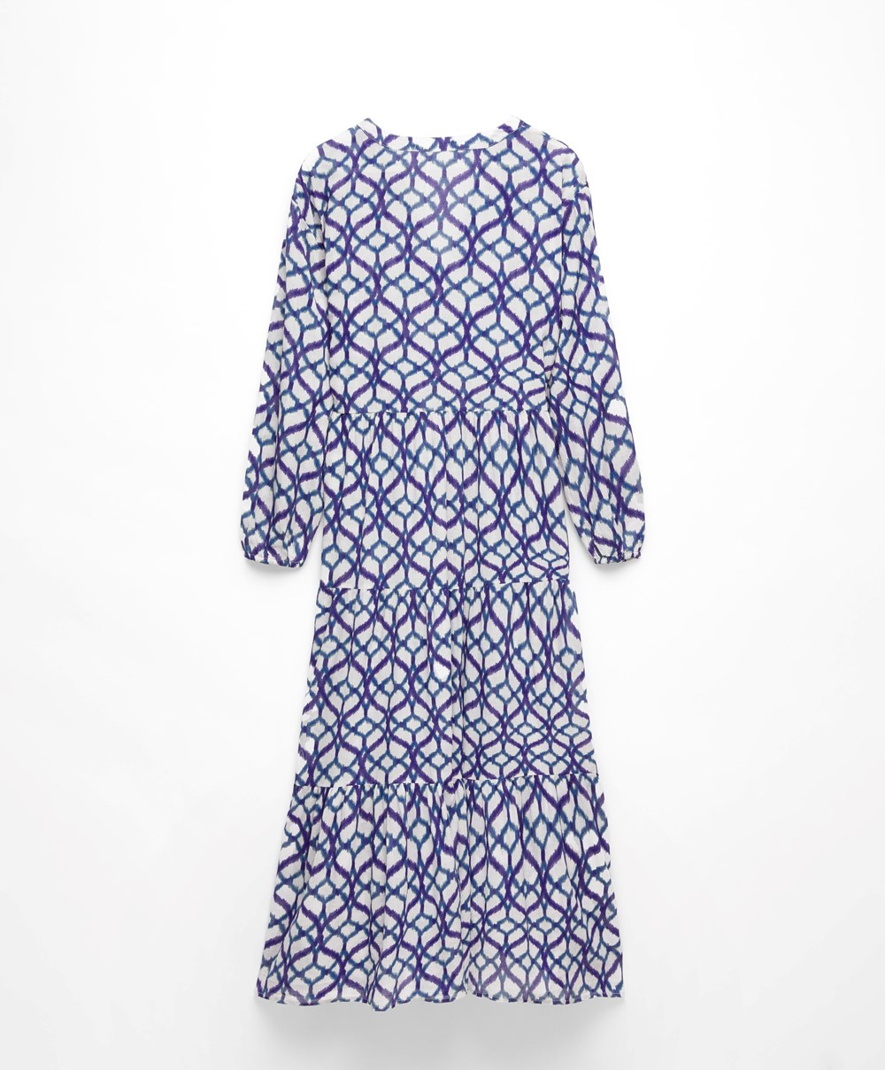 Ecru Oysho Printed 100% Cotton Tunic Dress | ZFVB34281