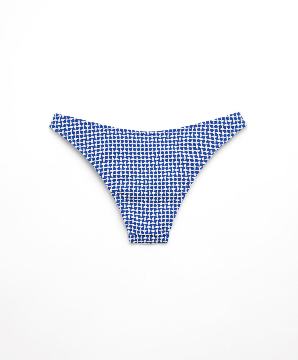 Electric Blue Oysho Mini Geometric Medium-coverage Bikini Briefs | SVQT64517