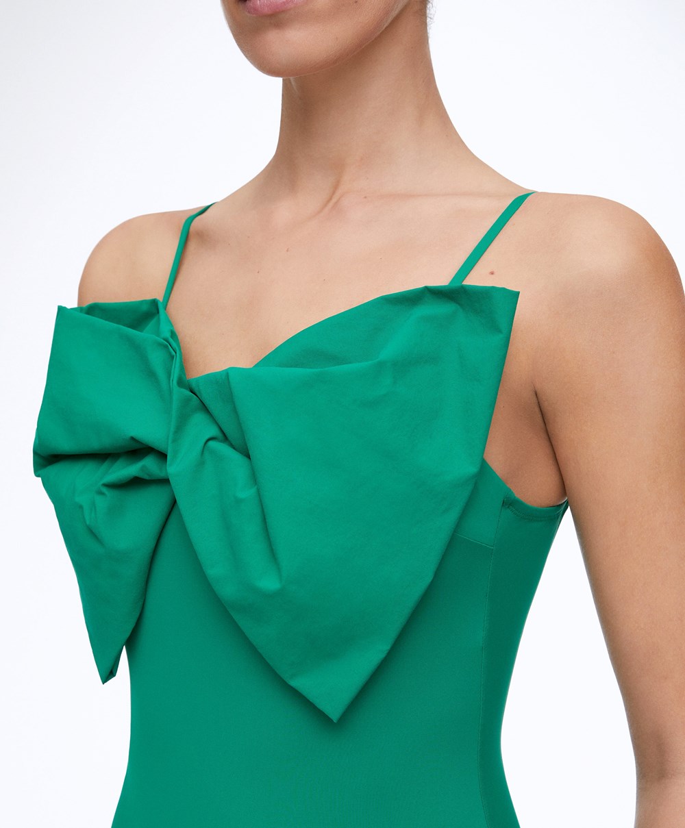 Emerald Green Oysho Bow Swimsuit | PLOA35491