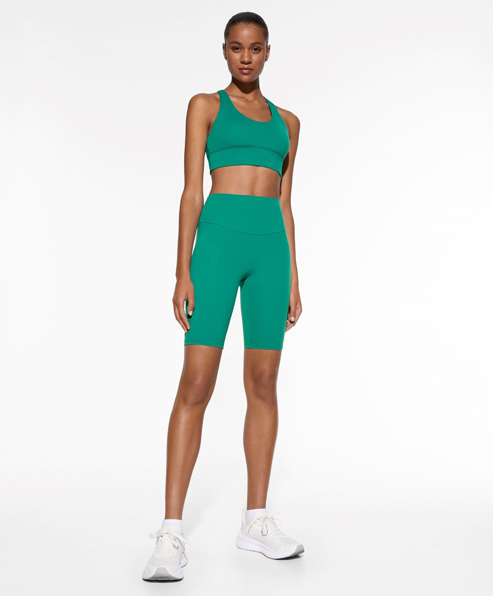 Emerald Green Oysho Comfortlux High-rise 25cm Cycle Leggings | EZMK83654