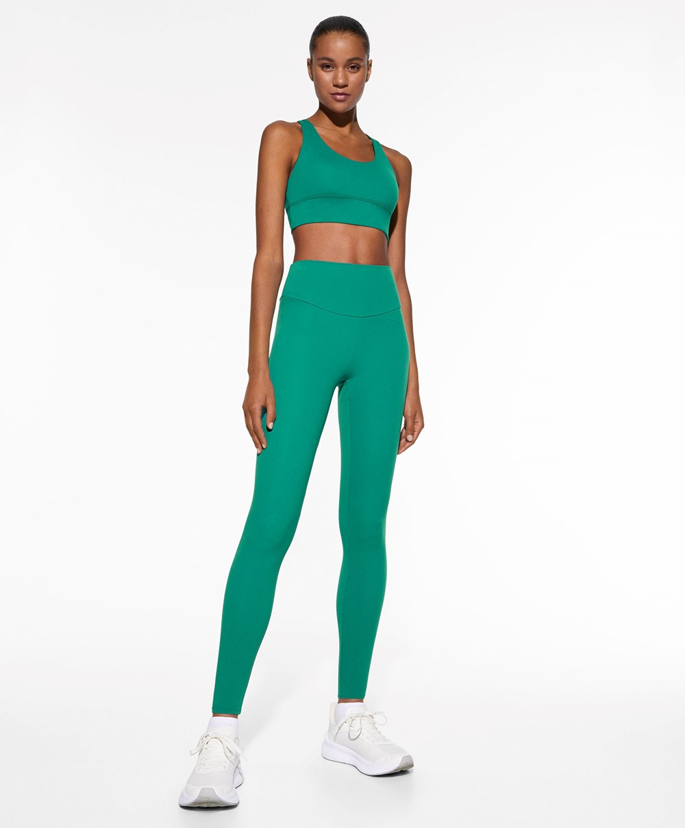 Emerald Green Oysho Comfortlux High-rise Ankle-length Leggings | GNUB09136