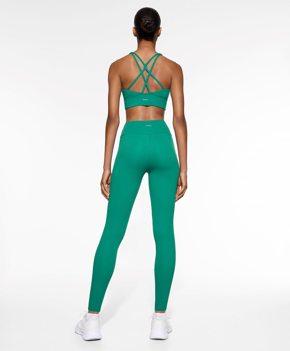 Emerald Green Oysho Comfortlux High-rise Ankle-length Leggings | GNUB09136