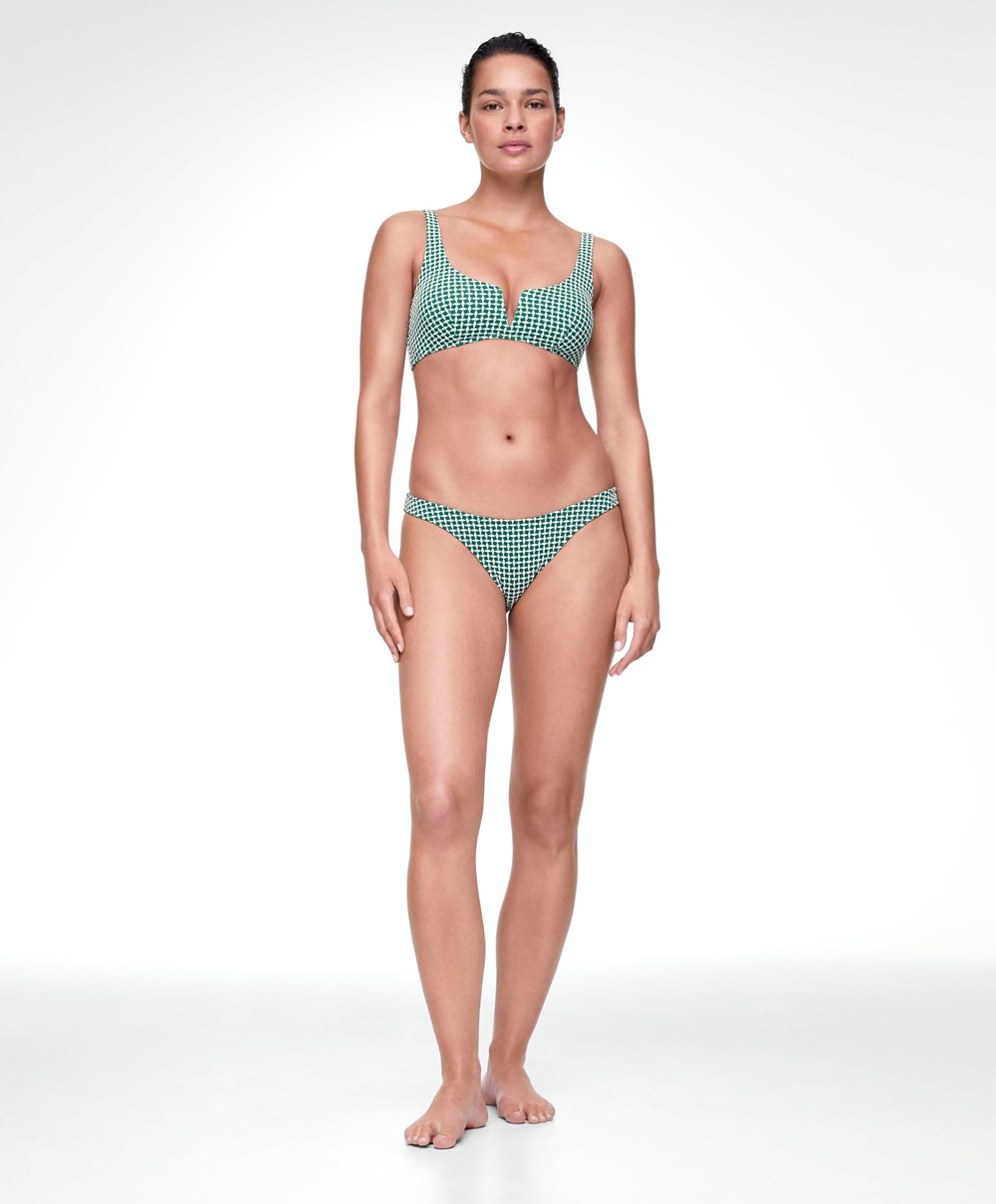 Emerald Green Oysho Mini Geometric Halter Bikini Top | QEVG10286