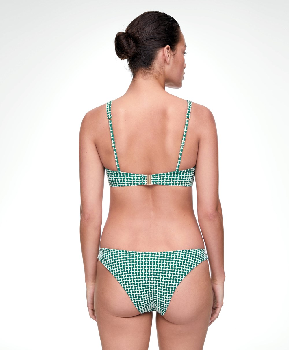 Emerald Green Oysho Mini Geometric Halter Bikini Top | QEVG10286