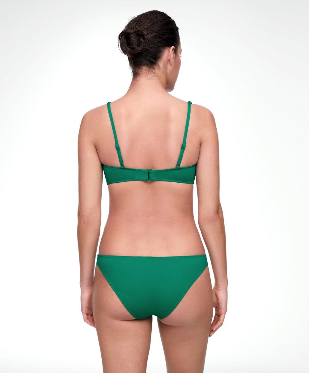 Emerald Green Oysho U-neck Halter Bikini Top | DUQY02168