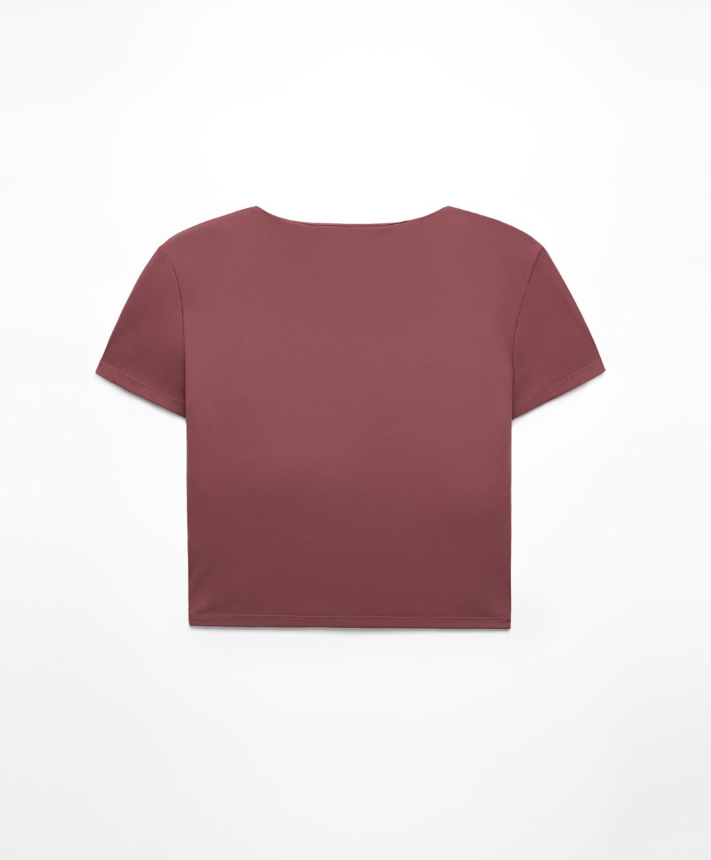 Fig Oysho Comfortlux Short-sleeved T-shirt With Cups | BYED05382