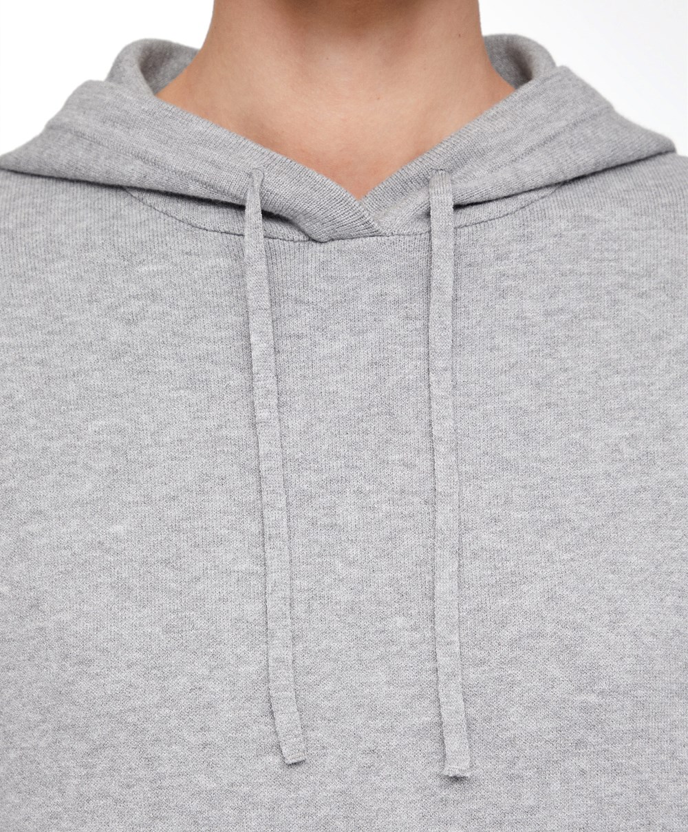 Grey Melange Oysho Knit Hoodie | OVTP91467