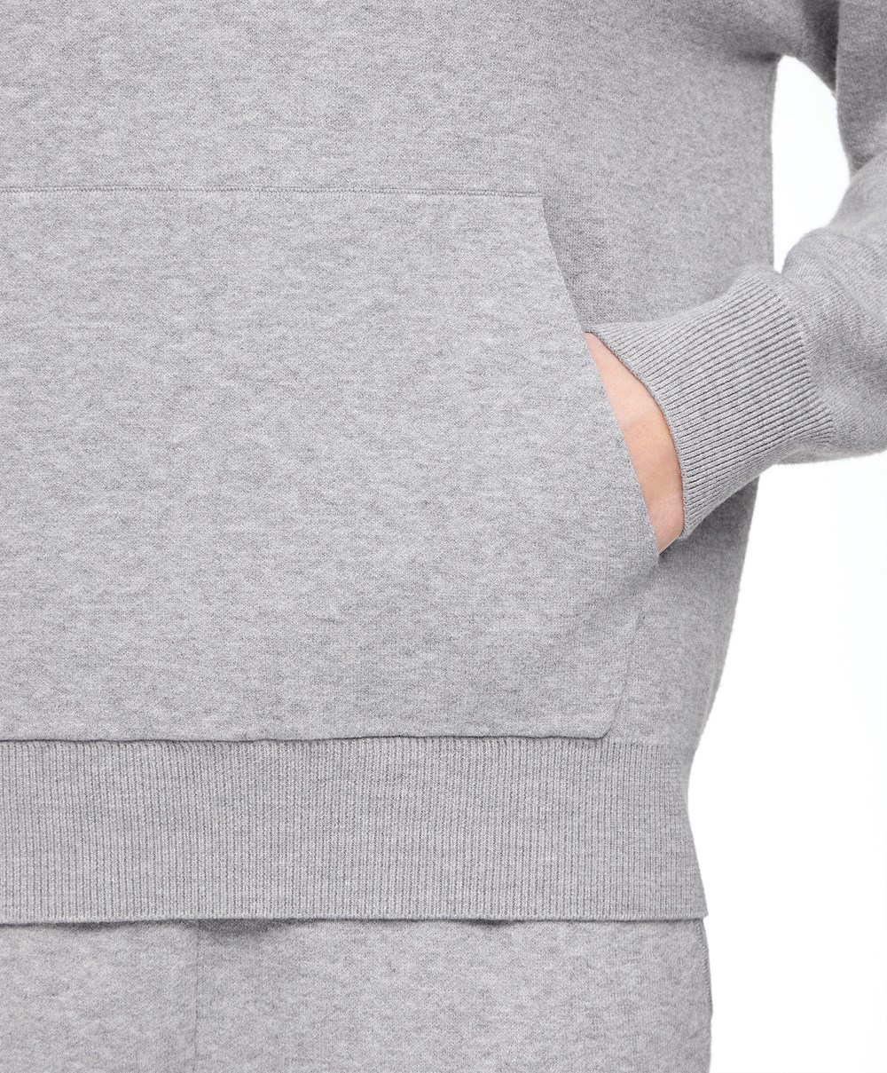 Grey Melange Oysho Knit Hoodie | OVTP91467