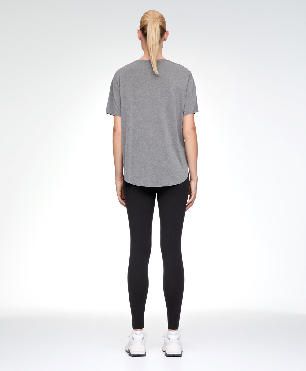 Grey Melange Oysho Modal Short-sleeved T-shirt | OFBG43705