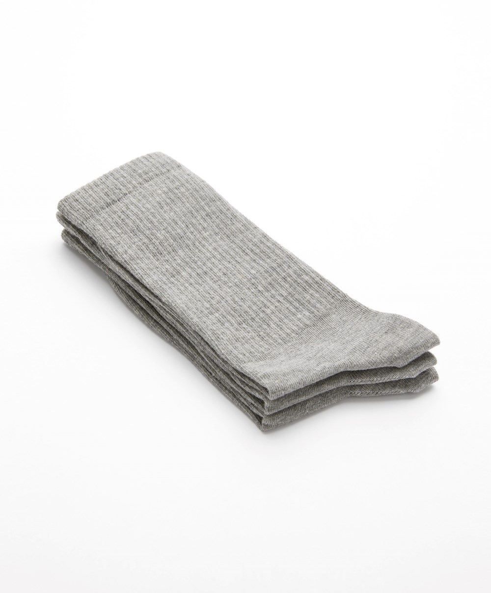 Grey Oysho 3 Pairs Of Sports Cotton Classic Socks | WXSV16925