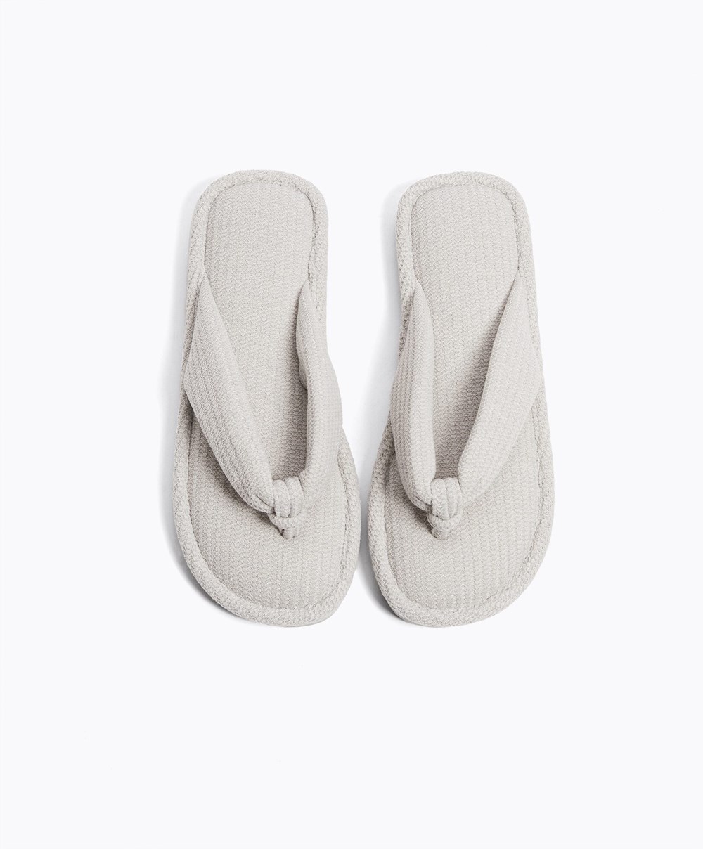 Grey Oysho Texture Thong Sandals | ZBEV48125