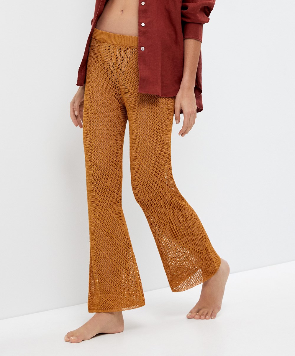 Honey Oysho Crochet Cropped Trousers | AEHZ31790