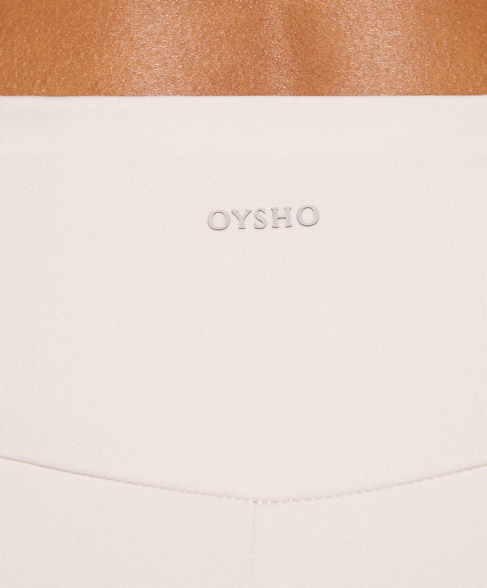 Ivory Ecru Oysho Comfortlux High-rise 10cm Hot Pants | EOPQ39048