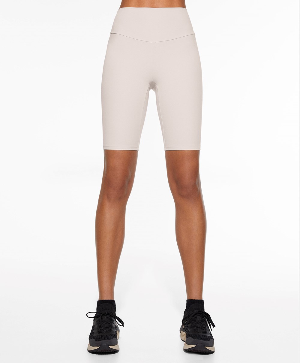 Ivory Ecru Oysho Comfortlux High-rise 25cm Cycle Leggings | XJHT84207