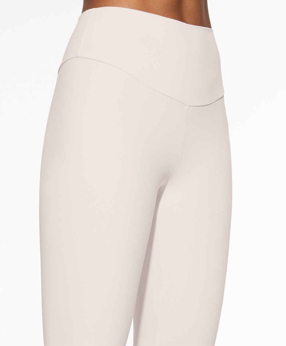 Ivory Ecru Oysho Comfortlux High-rise Ankle-length Leggings | FQCE56028