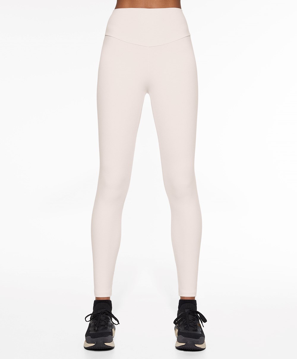 Ivory Ecru Oysho Comfortlux High-rise Ankle-length Leggings | FQCE56028