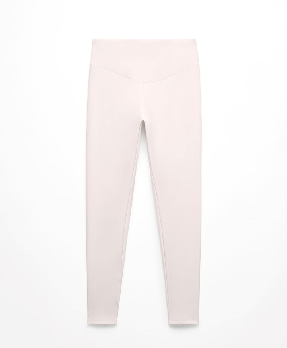 Ivory Ecru Oysho Comfortlux High-rise Ankle-length Leggings | FQCE56028