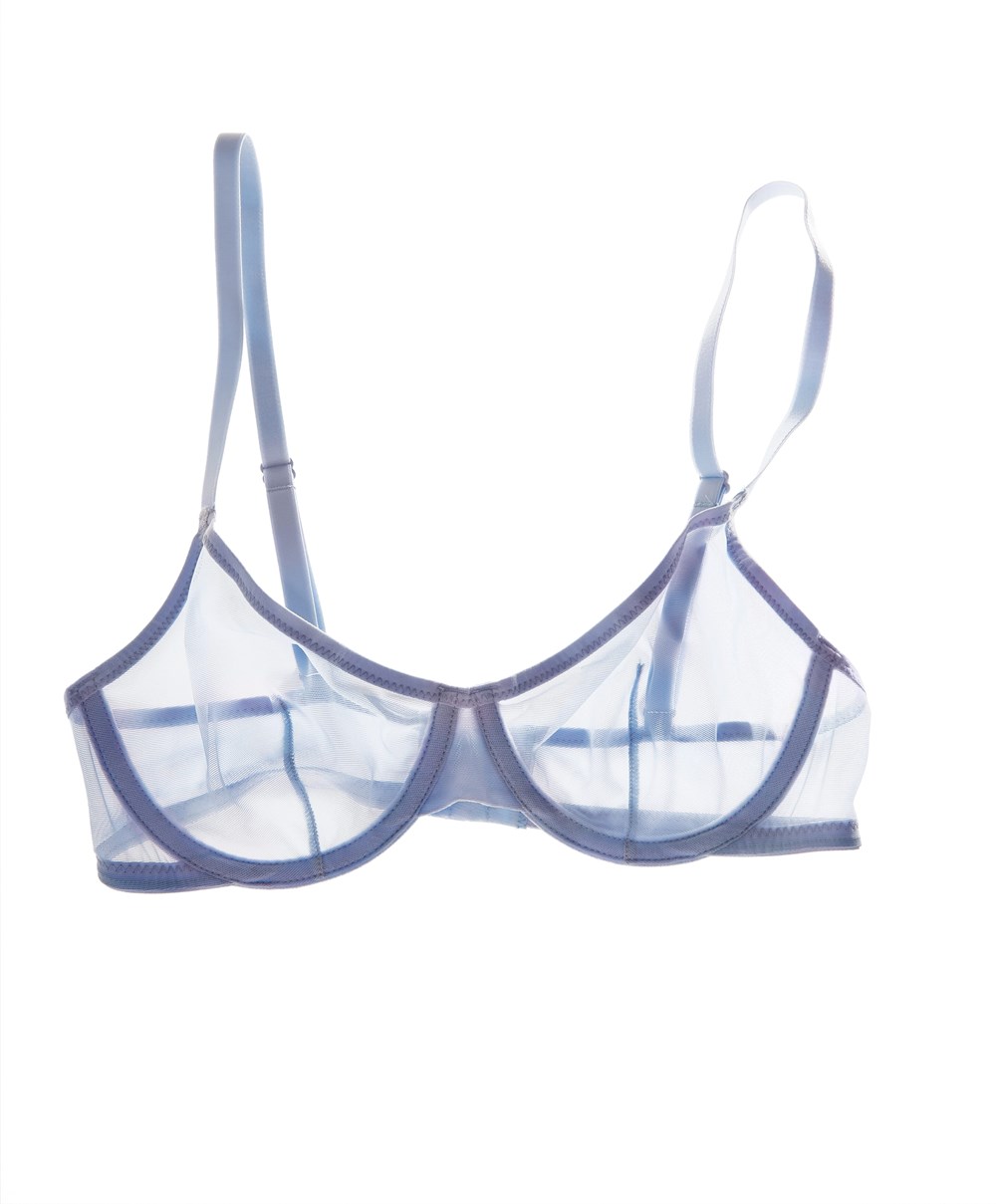 Lavender Blue Oysho Non-padded Underwired Classic Bra In Tulle | TSZU83905