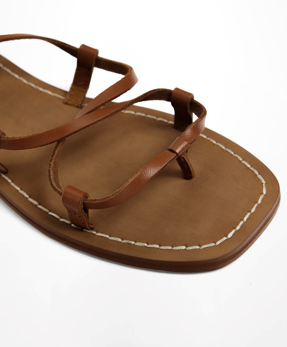 Leather Oysho Leather Roman Sandals | TCGD20147