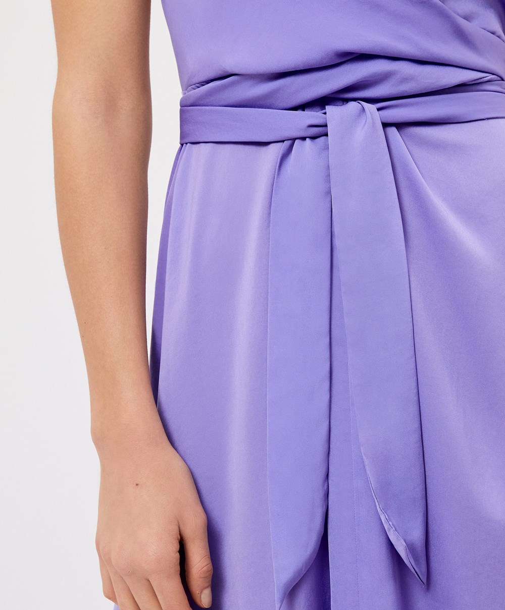 Lilac Oysho Satin Halterneck Long Dress | QGEO48703