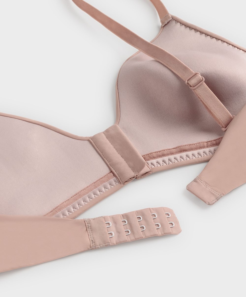 Mid Dusty Pink Oysho Lola Bra With Left Cup | KMFR76038