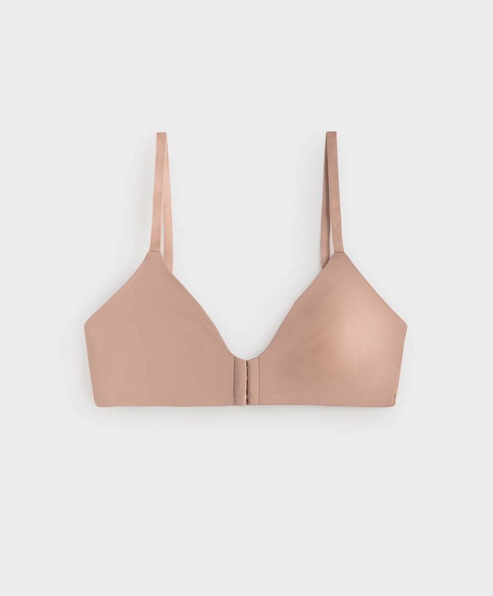 Mid Dusty Pink Oysho Lola Bra With Left Cup | KMFR76038