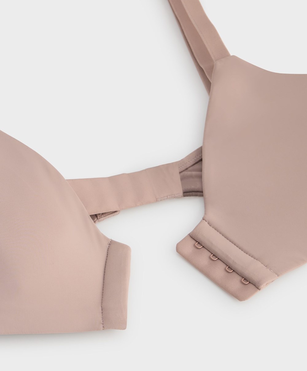 Mid Dusty Pink Oysho Lola Bra With Right Cup | YDFN13025