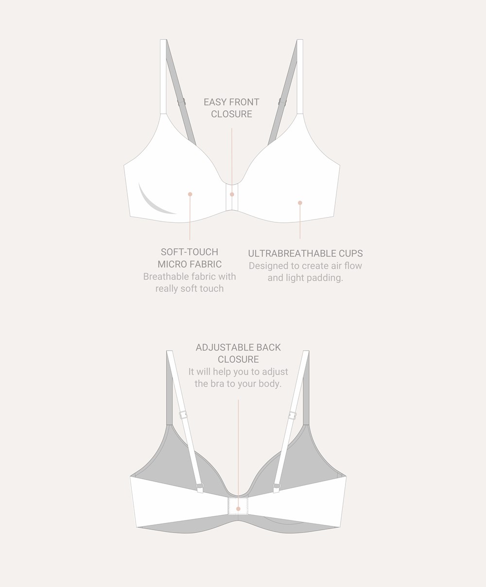 Mid Dusty Pink Oysho Lola Bra With Right Cup | YDFN13025