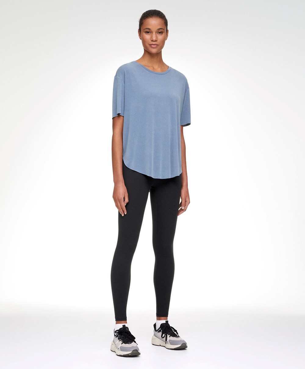 Mid-blue Oysho Modal Short-sleeved T-shirt | QFIE86742