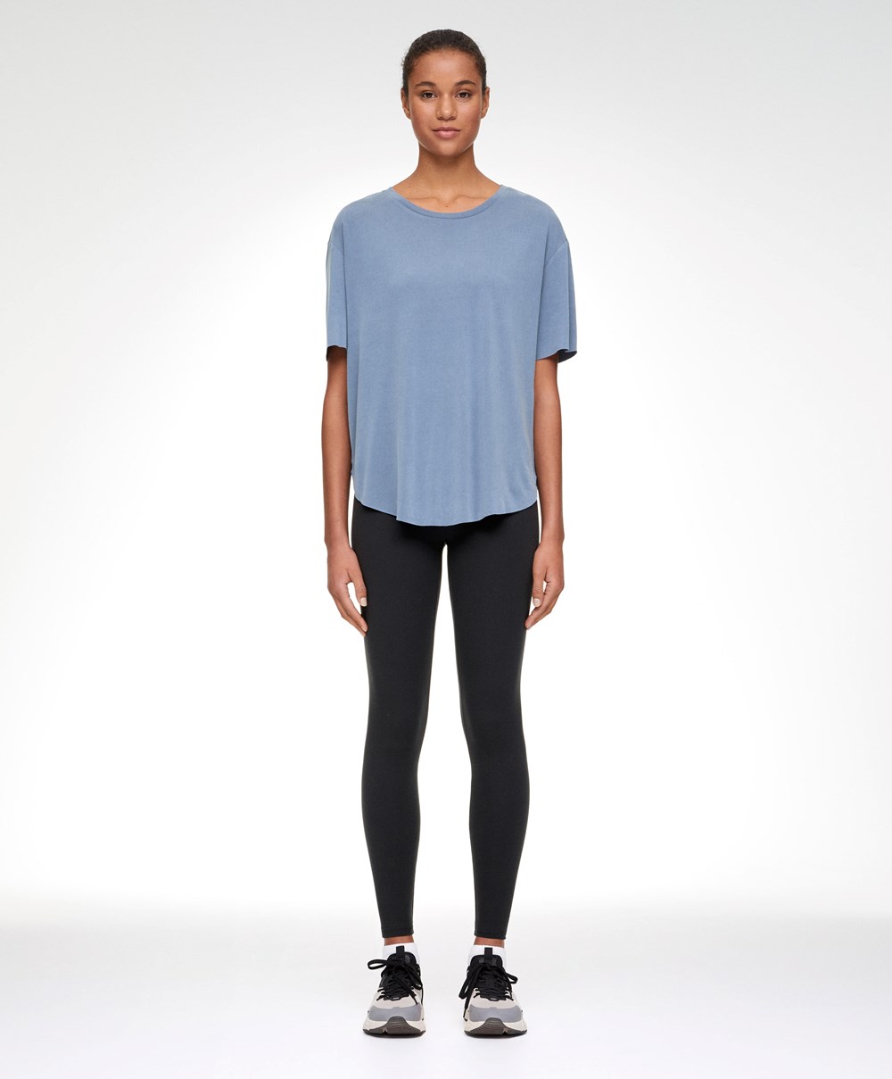 Mid-blue Oysho Modal Short-sleeved T-shirt | QFIE86742