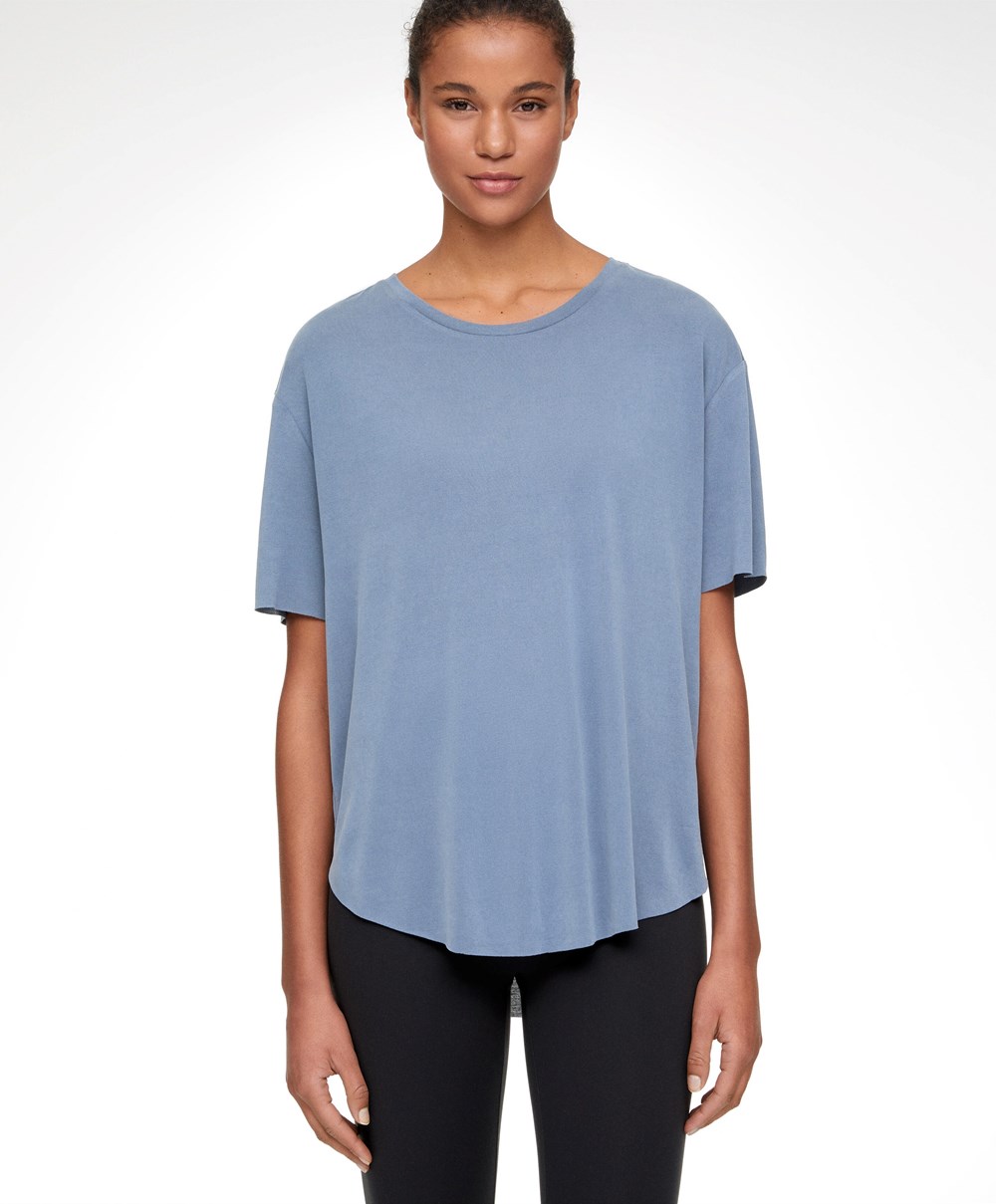 Mid-blue Oysho Modal Short-sleeved T-shirt | QFIE86742